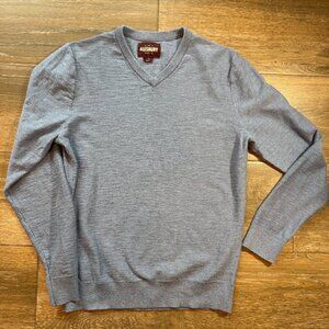 Alesbury men's light blue V Neck all cotton sweater size Medium